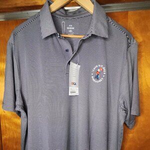 124th U.S. Open at Pinehurst Under Armour T2 Green Bridge Striped Golf Polo